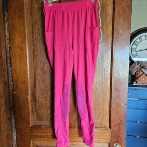 Baleaf Women’s XL Hot Pink Pocket Leggings | High‑Waist Stretch Workout Pants